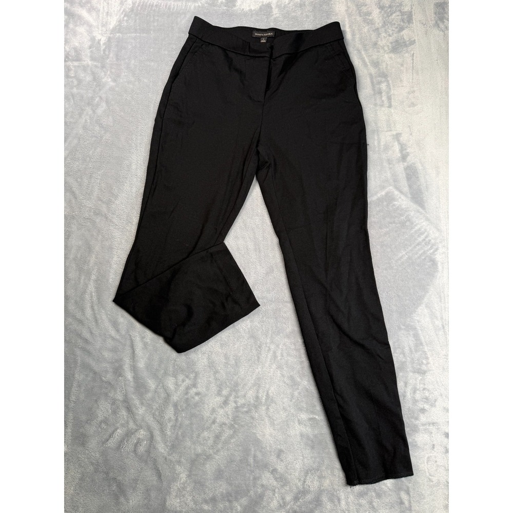 Banana Republic Dress Pants Womens 4 Black Formal Business Mid Rise Straight Leg